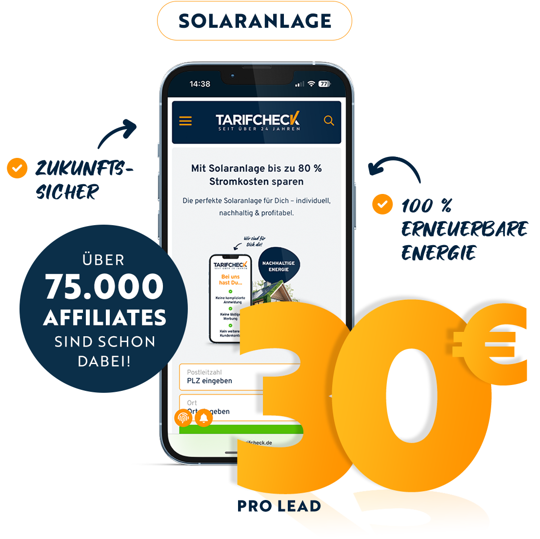 Solaranlage 30 € pro Lead