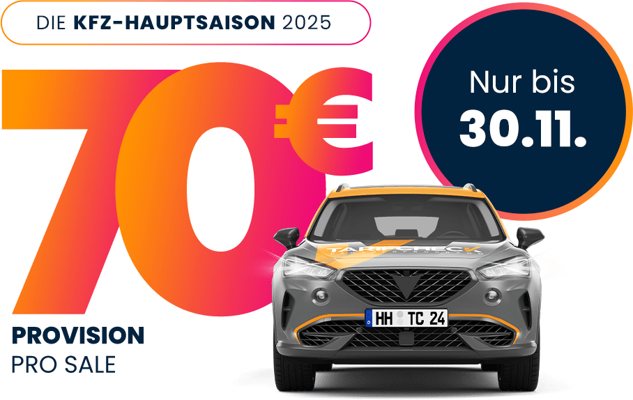 Jetzt Kfz-Versicherung bewerben! 70,00 € Provision pro Sale!