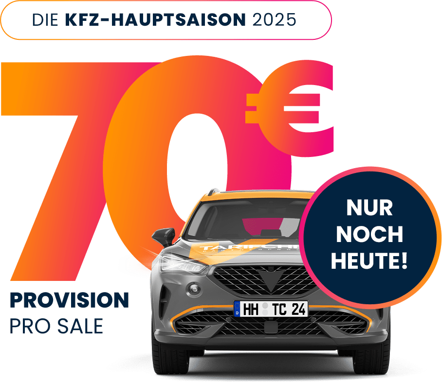 Jetzt Kfz-Versicherung bewerben! 70,00 € Provision pro Sale!