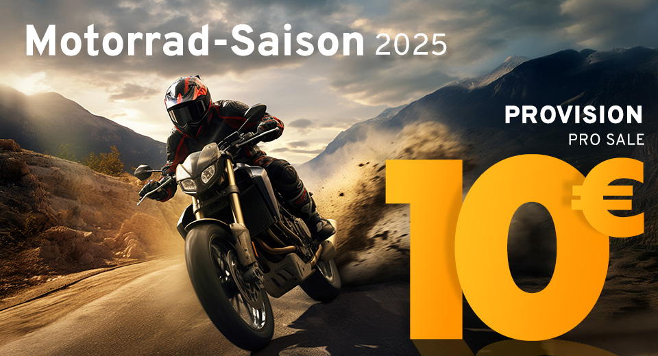 Motorrad-Saison 2025 10 € Provision pro Sale (KI-erstellt)