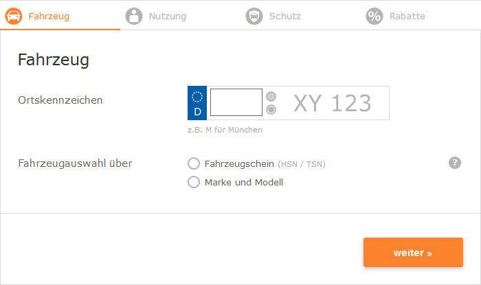 Tarifrechner Kfz-Versicherung